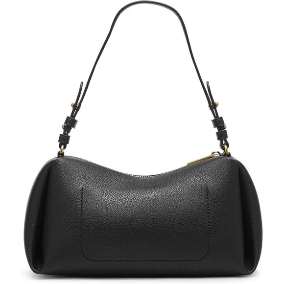 Remy Women's Casual Black and Gold Shoulder Bag with Zipper